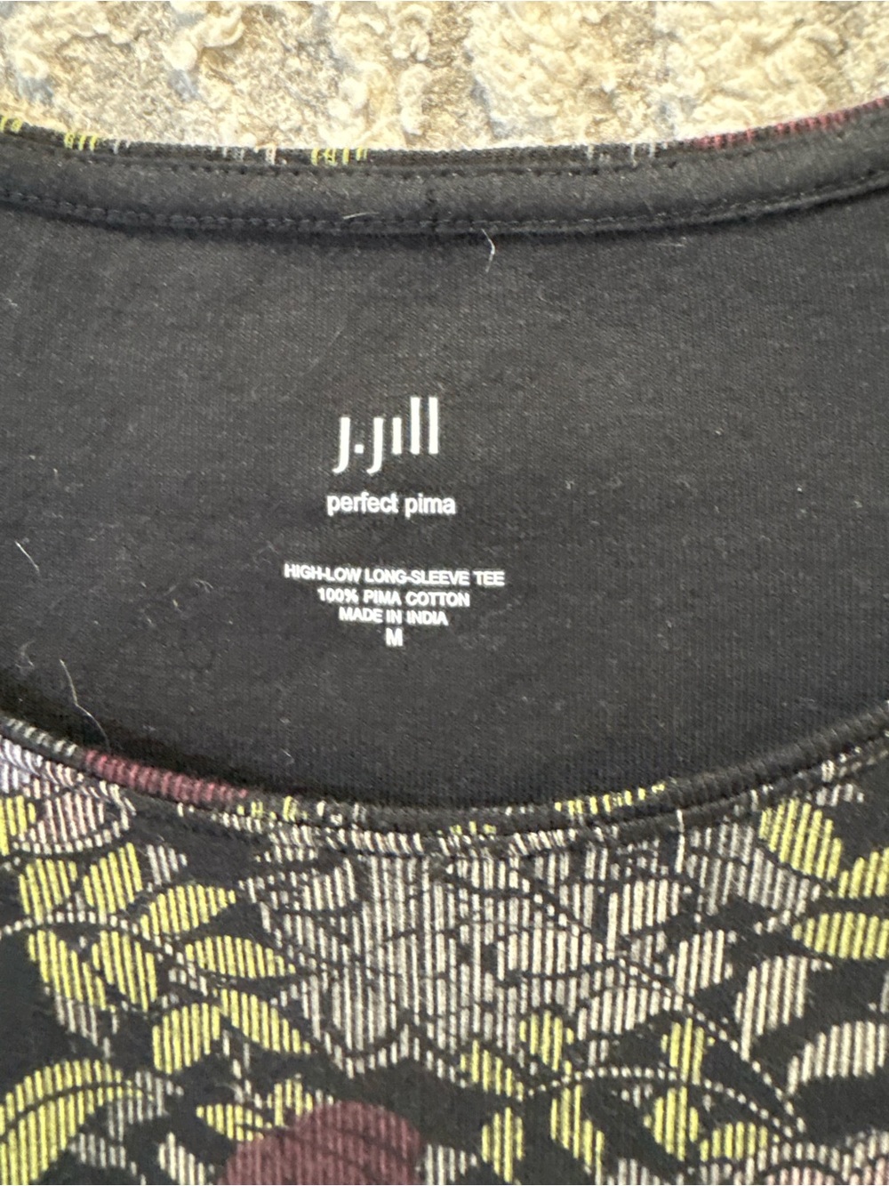 J. Jill 100% Pima cotton soft long sleeve floral top size M - Picture 3 of 4